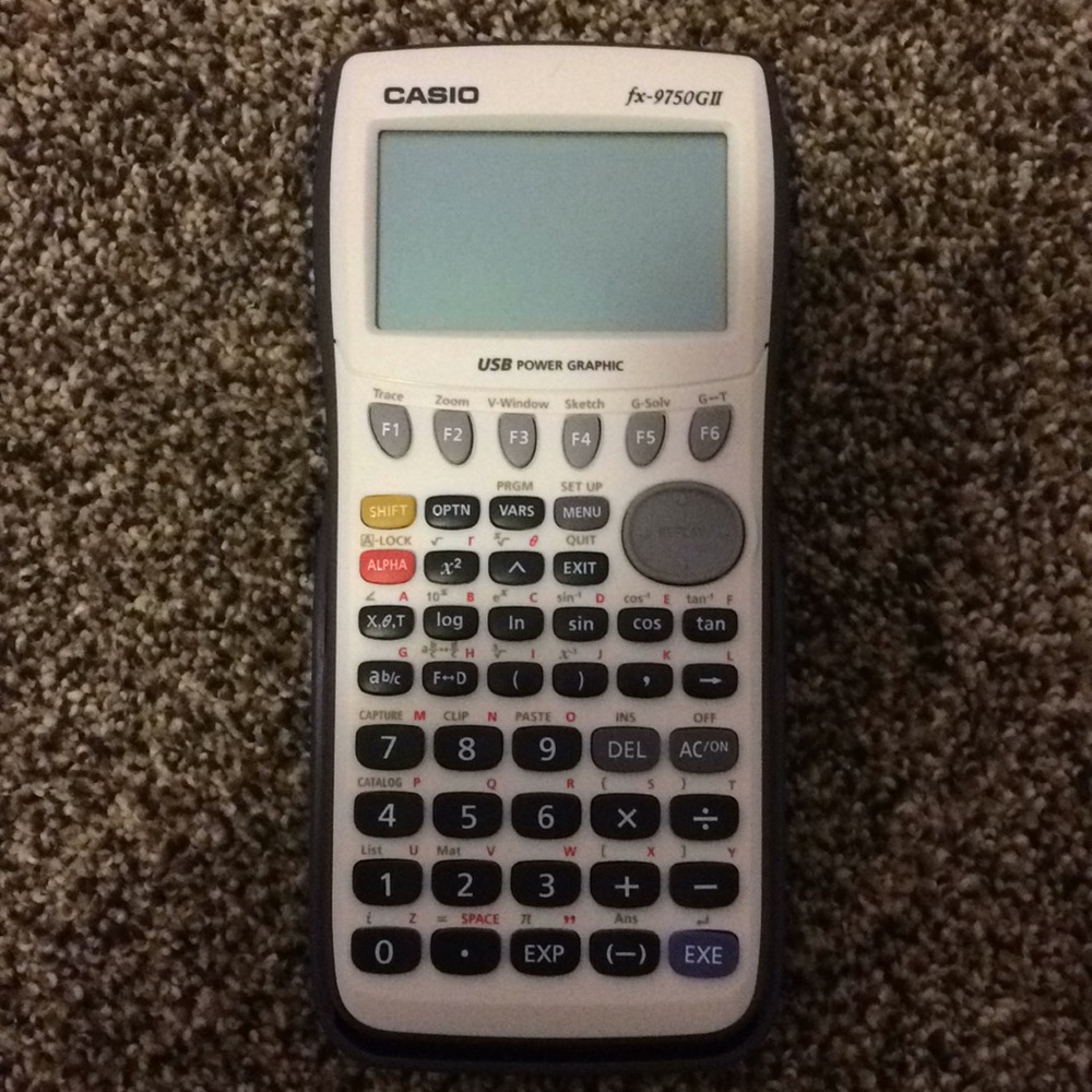 Casio graphing calculator with case